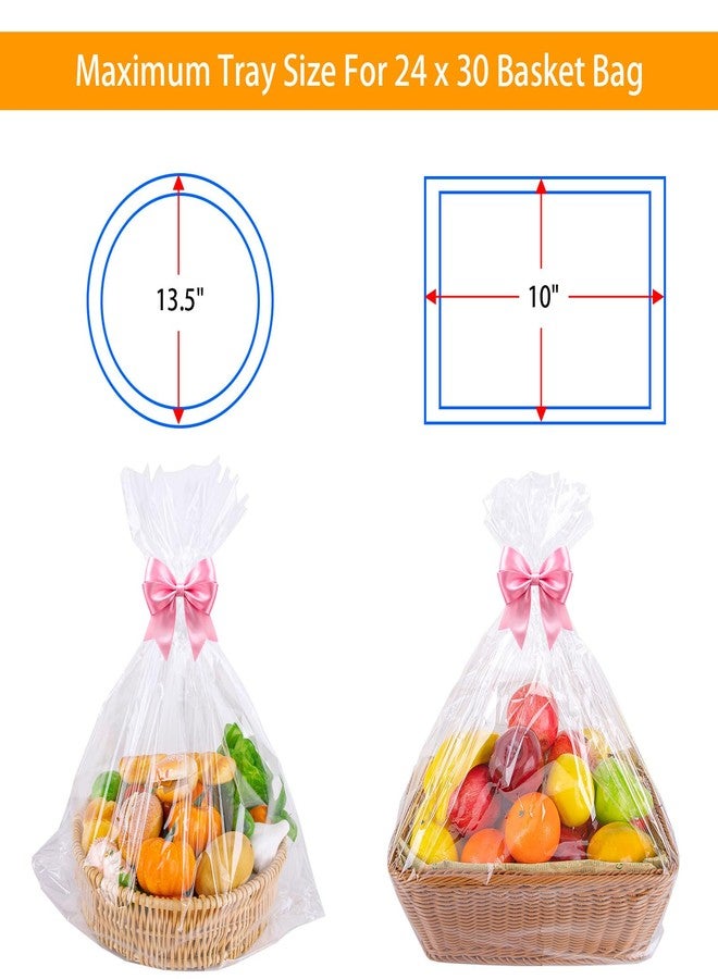 Petutu 12 Packs Large Cellophane Bags, 24"x30" Clear Basket Bags for Baskets Cellophane Wrap for Gift 2 Mil Thick - Image 3